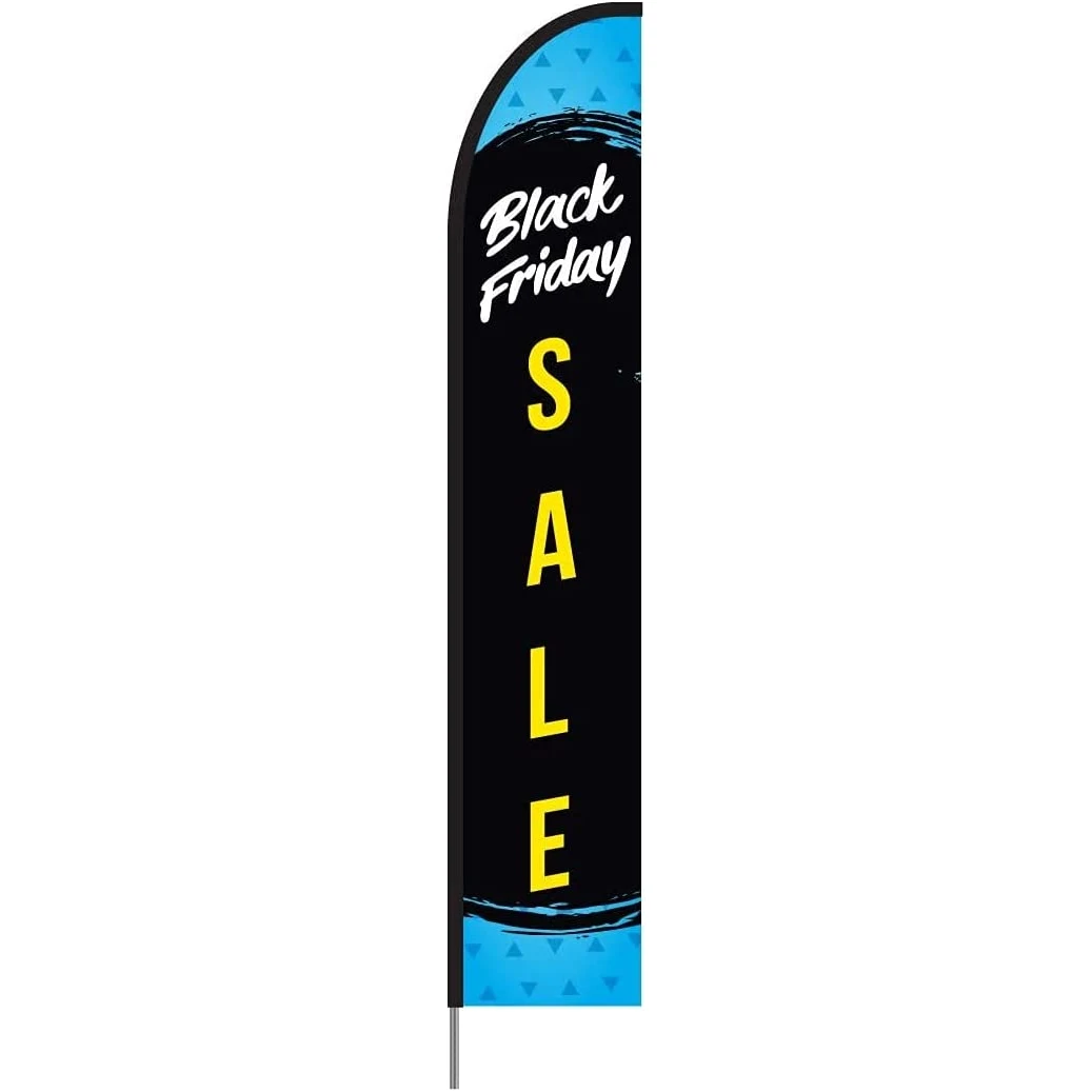 Black Friday Sale Feather Flag Pole Kit, feather banners Swooper Sign Banner, 15ft - Blue 1