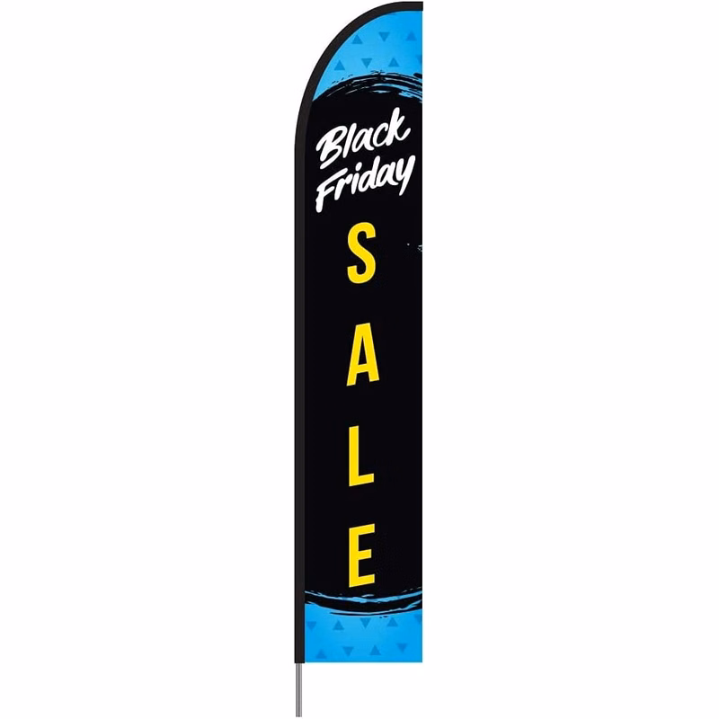 Black Friday Sale Feather Flag Pole Kit, feather banners Swooper Sign Banner, 15ft - Blue