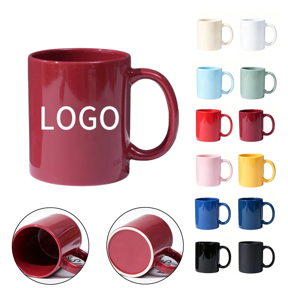 MOQ30 12 oz Brightly Colored Ceramic Mug 1