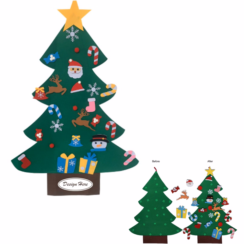 Felt Christmas Tree Kit with Ornaments for Fun Kids' Crafting