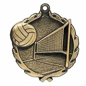 Volleyball Wreath Medal, 2 1/2"