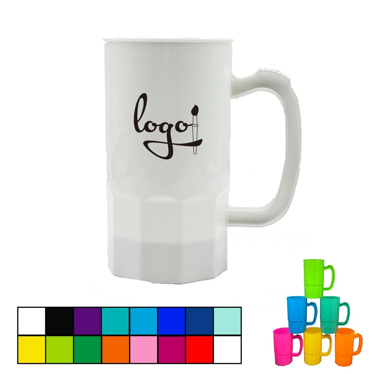 22 OZ Plastic Beer Mug With Handle 1