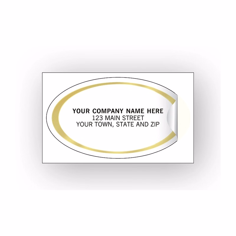 Oval - Advertising Labels - Gold Foil Border