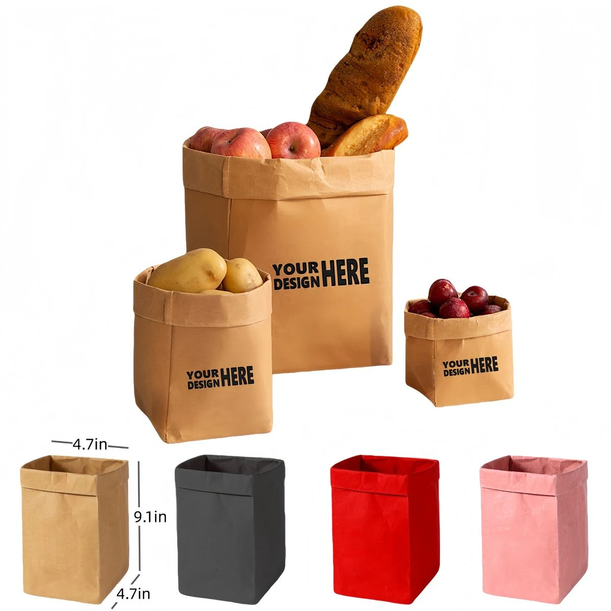 Reusable Multipurpose Kraft Paper Storage Bag 1