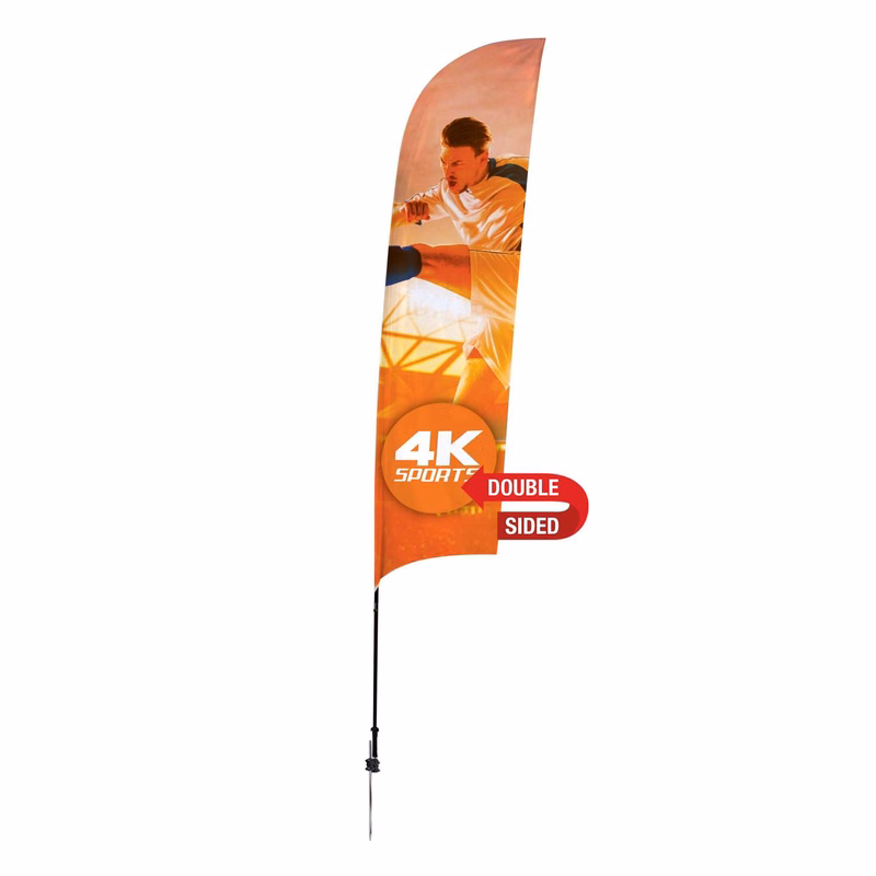 13' Streamline Razor Sail Sign Kit (Double-Sided with Ground Spike)