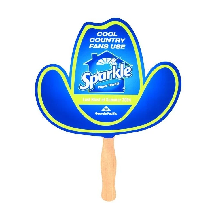 Stock Cowboy Hat Shaped Hand Held Fan 1