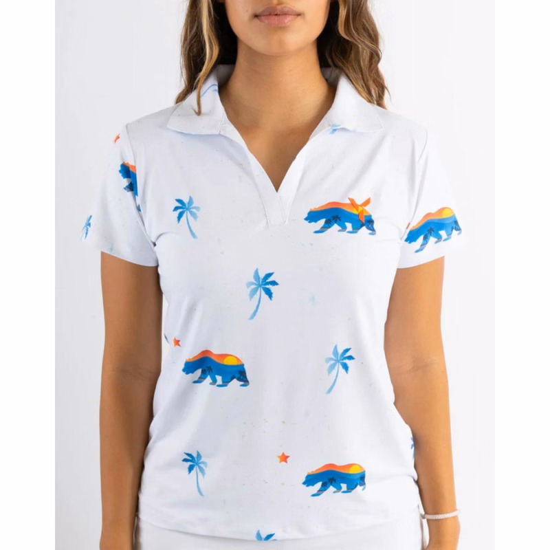 YATTA Golf® - Cali Bear women's Moisture Wicking non iron Golf Polo Shirts