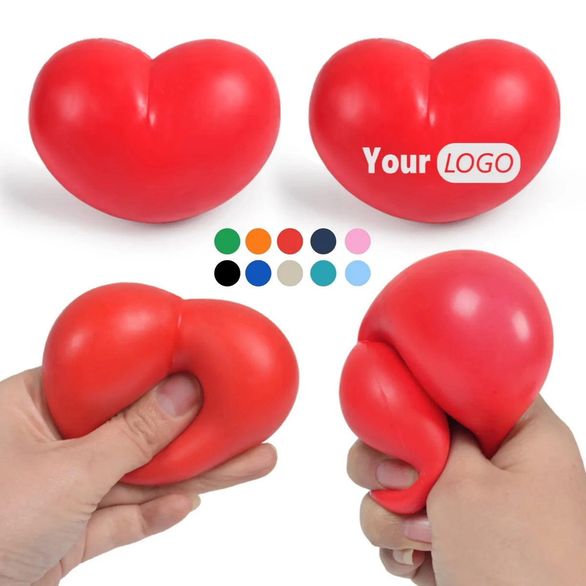 Custom Logo Heart Shape Stress Balls Pre Kindergarten Toy 1