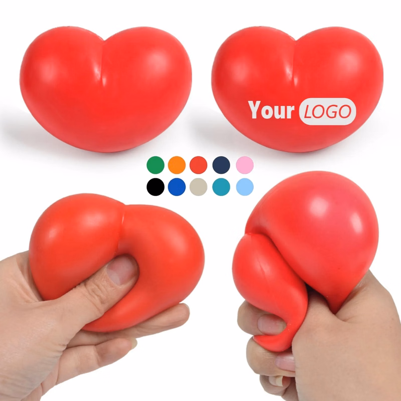 Custom Logo Heart Shape Stress Balls Pre Kindergarten Toy