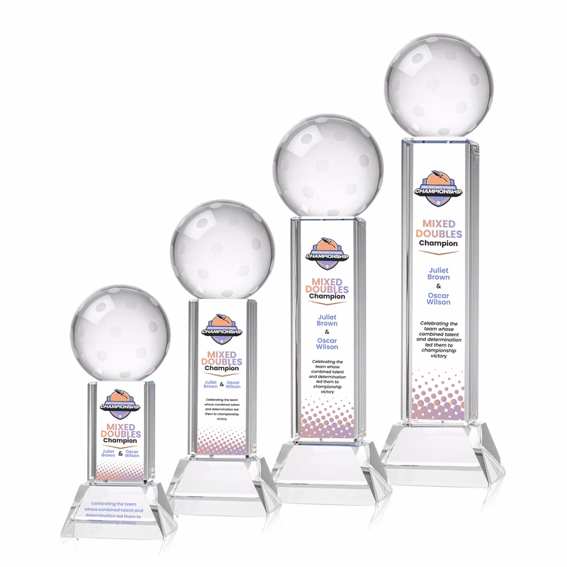 Pickleball VividPrint™ Award on Stowe Base - Clear