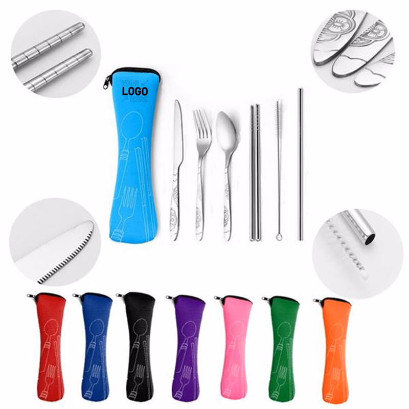 travel stainless steel cutlery bag set