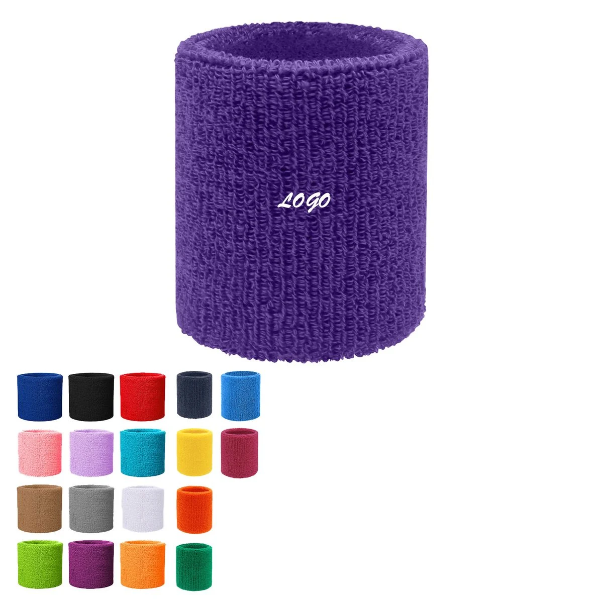 Custom Embroidered Terry Cloth Sports Wristband 1