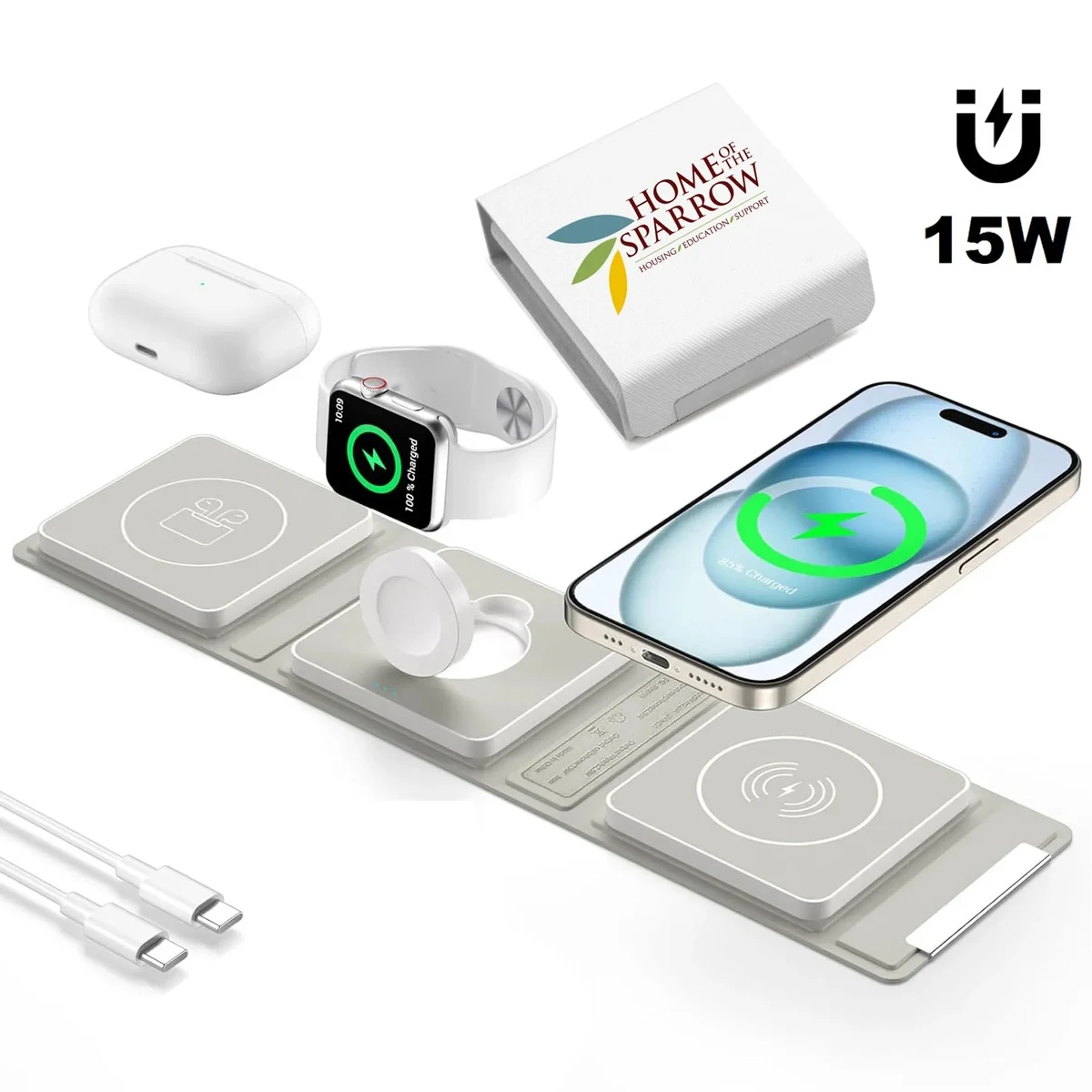 Foldable Magnetic 3-in-1 Wireless Charger 1