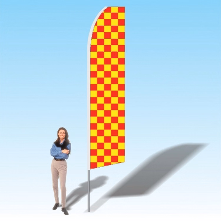 15FT Red Yellow Checkered Advertising Banner Flag