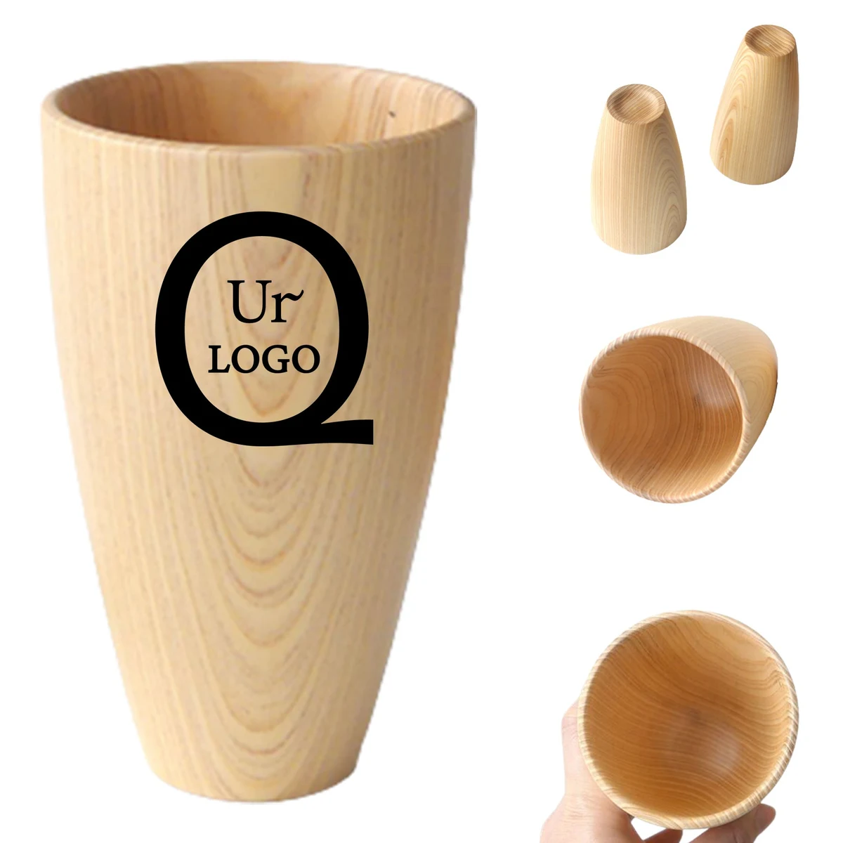 8.8Oz/260Ml Natural Wooden Cup 1