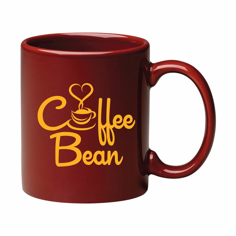 11 oz. Burgundy C Handle Mug