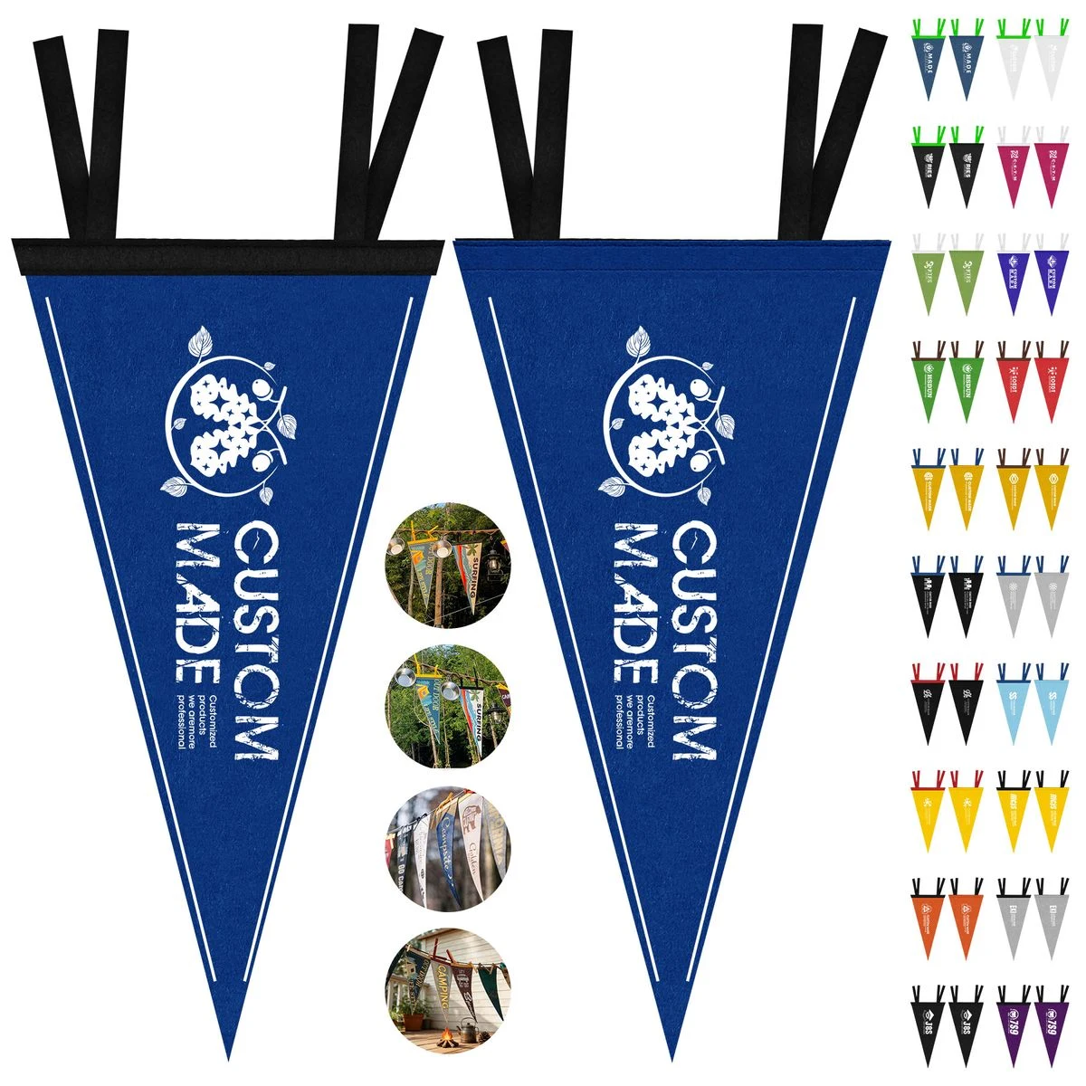 8" x 18" Full Color Single Sided Felt Pennant 1