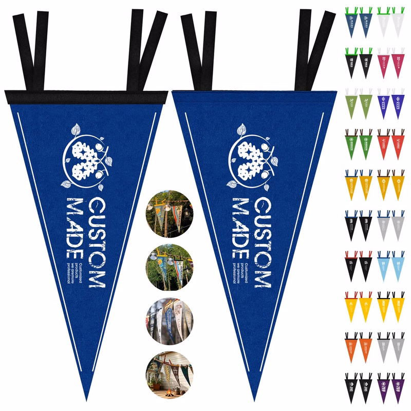 8" x 18" Full Color Single Sided Felt Pennant