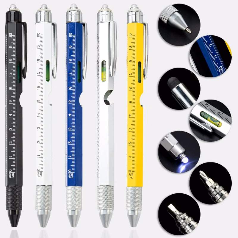 9 in 1 Metal Multi Tool LED Light Touch Ballpoint Pen