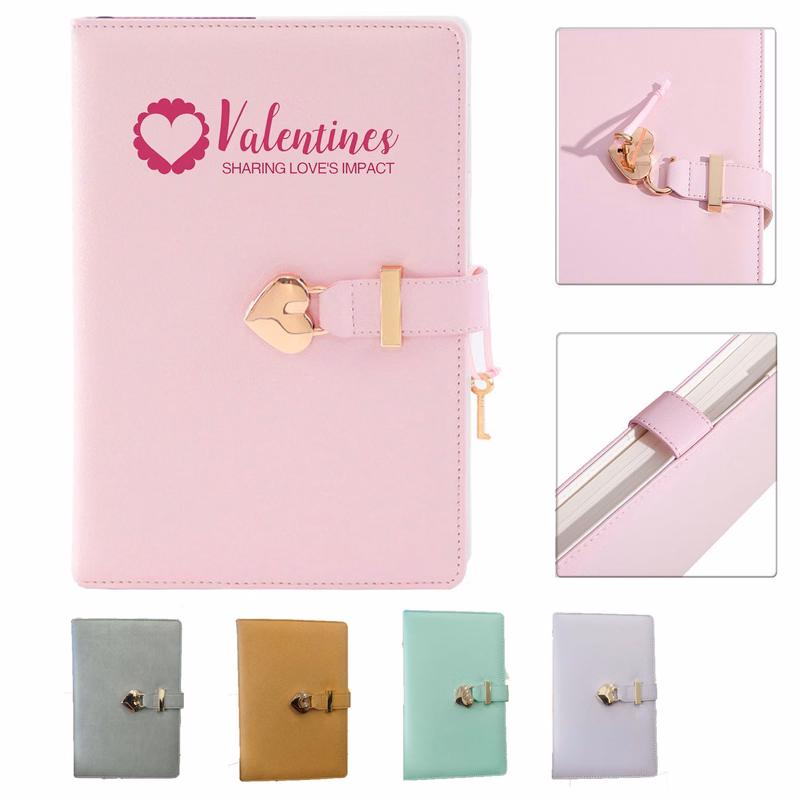 Heart Lock Leather Notebook