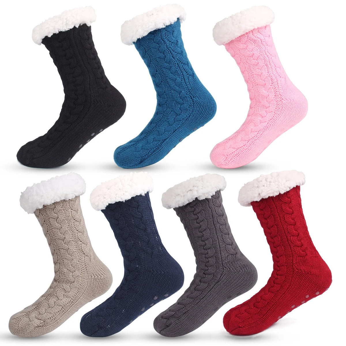 Fleece Slipper Gripper Socks 1