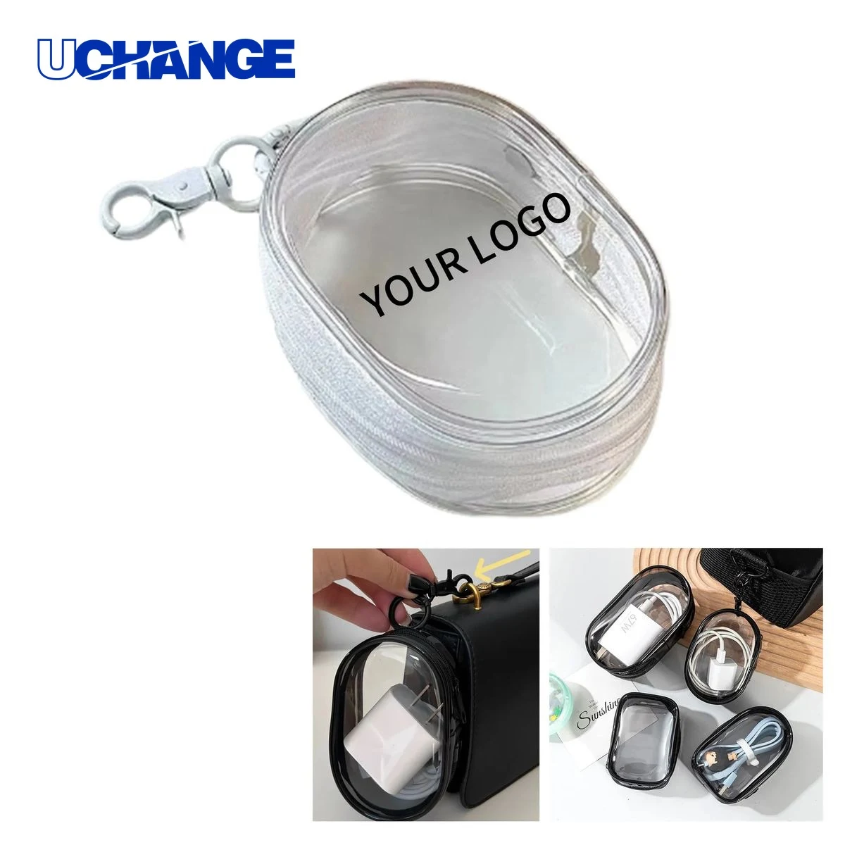 PVC Travel Headphone Pouch Transparent Design 1