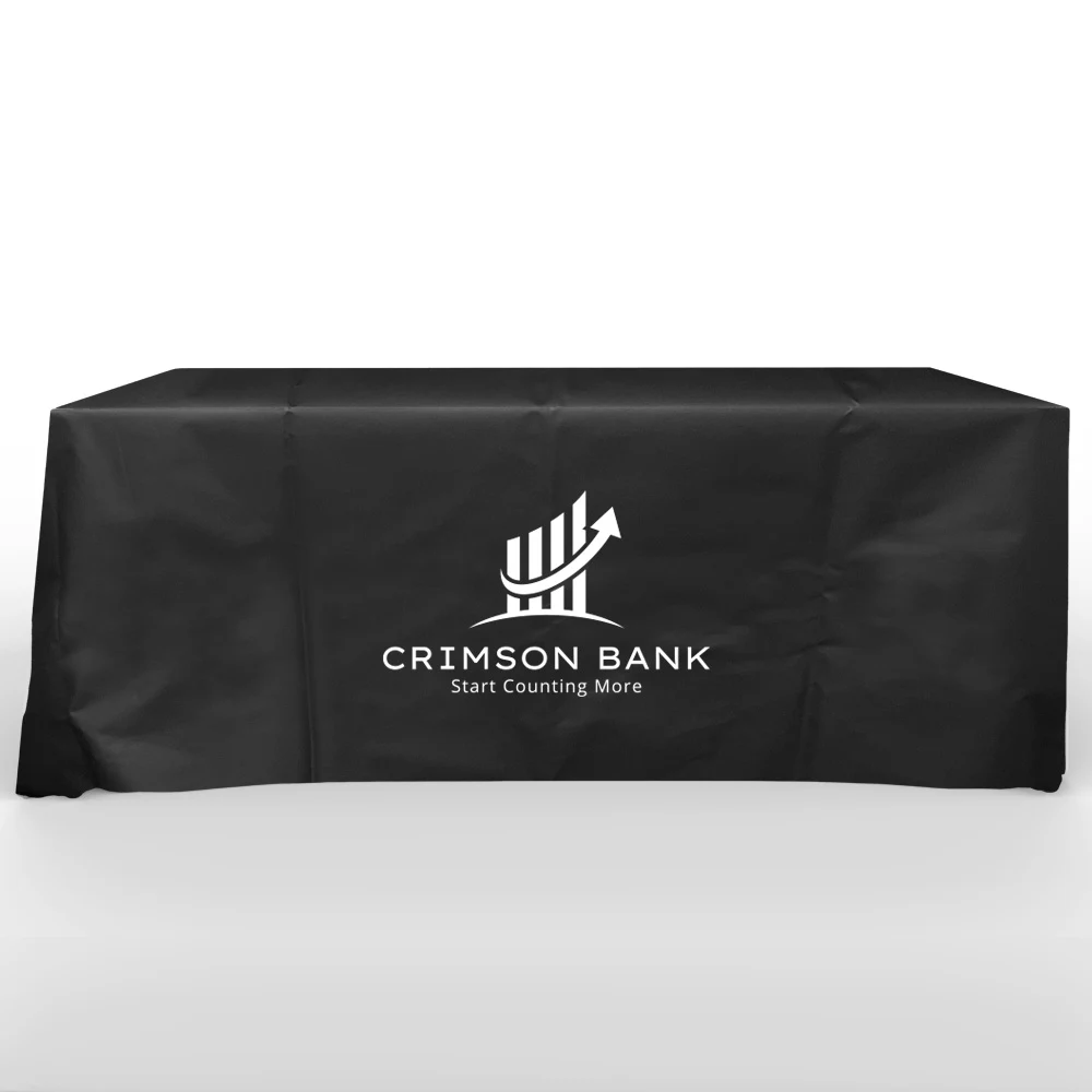 Recyclable, Non Woven 8' Flat, 4 Sided Screen Print Table Cover 1