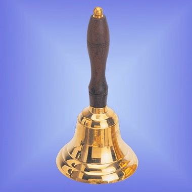 BRASS BELL/WOOD HANDLE