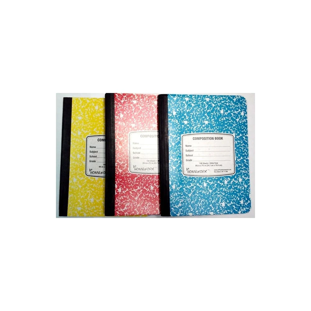 Wide Ruled Composition Books - Marbled 100 Sheets 4 Colors 1