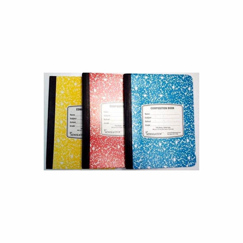 Wide Ruled Composition Books - Marbled 100 Sheets 4 Colors