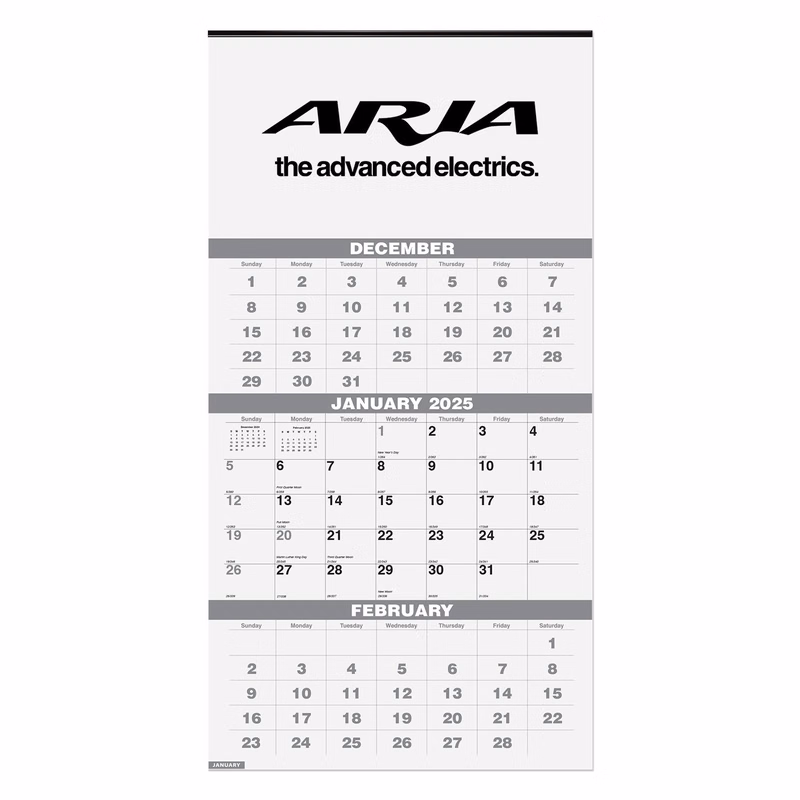 Three Months at a Glance Calendar