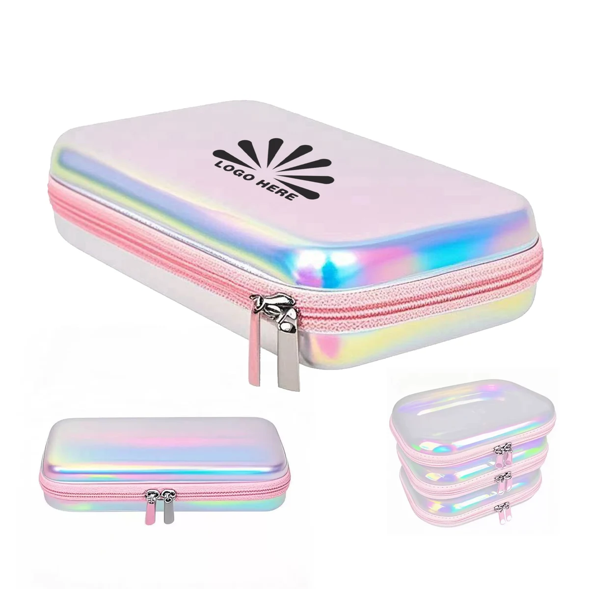 Iridescent Transparent Cosmetic Bag Desk Pen Storage 1