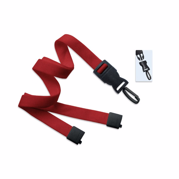 5/8" Blank Detachable Lanyard w/D-tach Plastic Swivel Hook (Red)