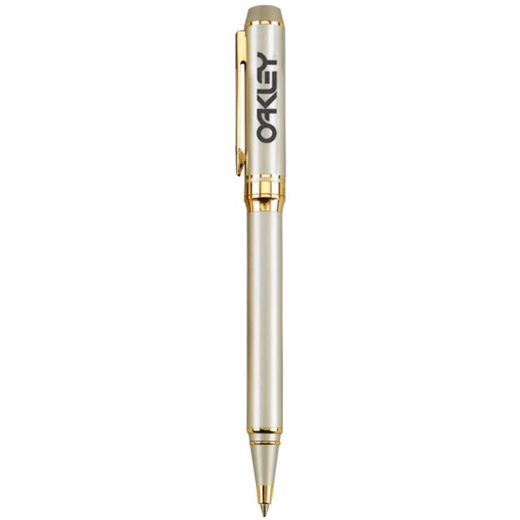 Sue Satin Nickel Twist Ballpoint Brass Pen