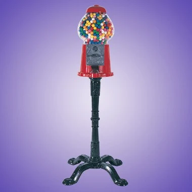 15" BLACK DIE CAST IRON GUM BALL MACHINE w/Black Stand 1