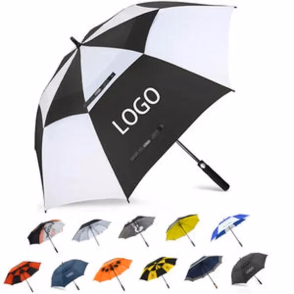 Custom 30-Inch Double Layer Golf Umbrella with Logo Printing