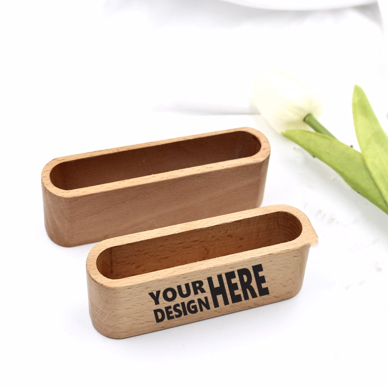 Walnut Wood Business Card Holder Display Box
