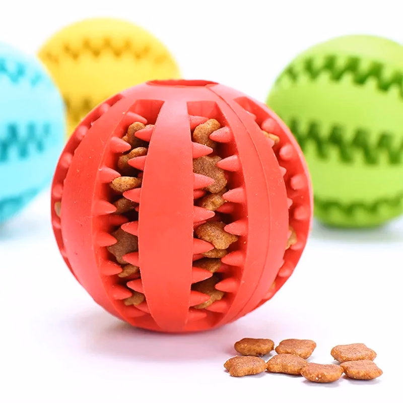 Pets chew rubber toy balls