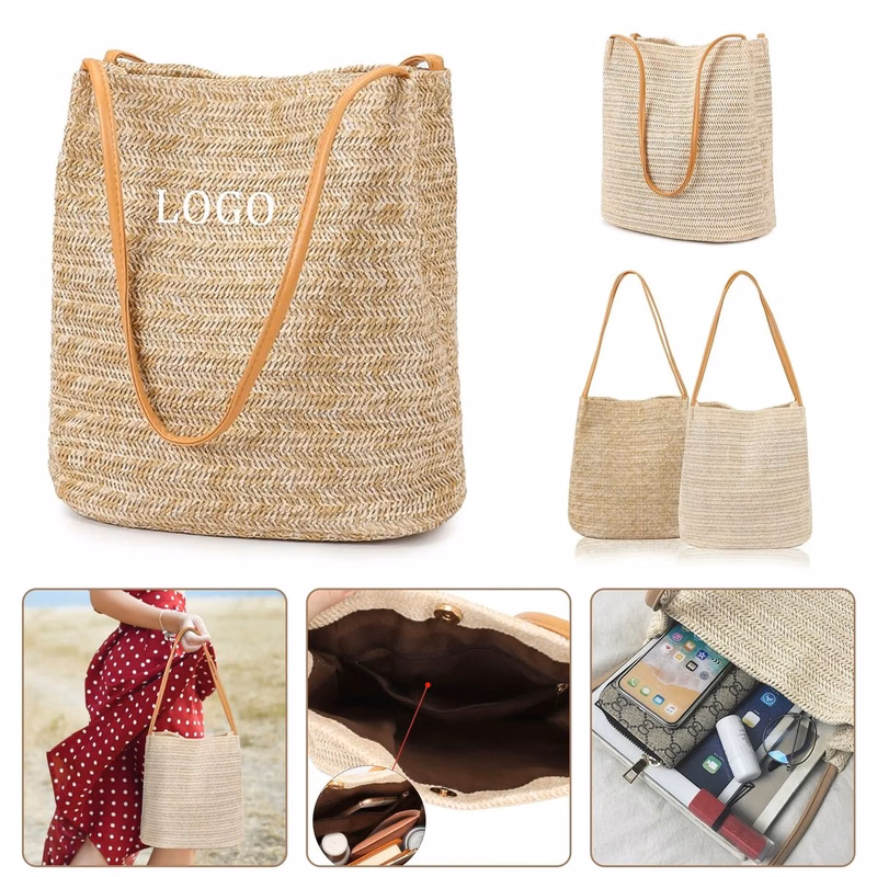 Straw Woven Large Capacity Shoulder Beach Bag