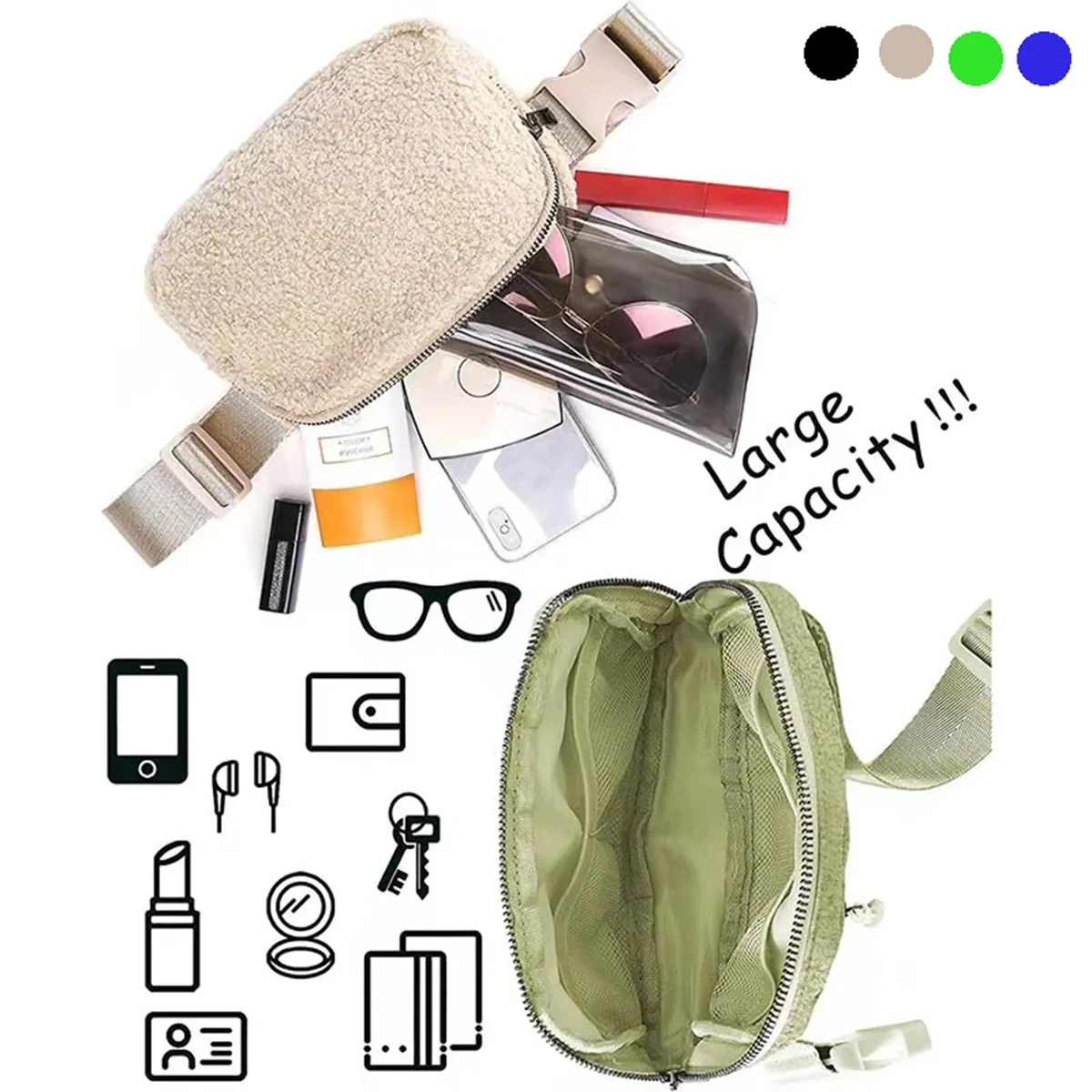 Boutique Fleece Belt Bag 1