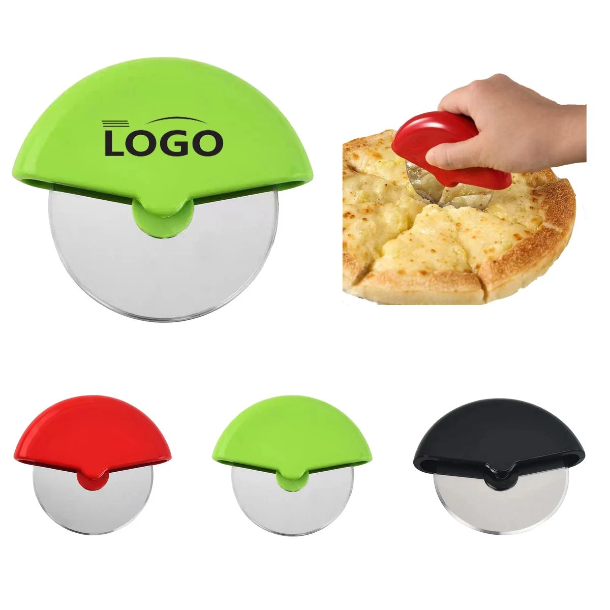 Stainless Steel Rolling Pizza Cutter with Sharp Blade 1