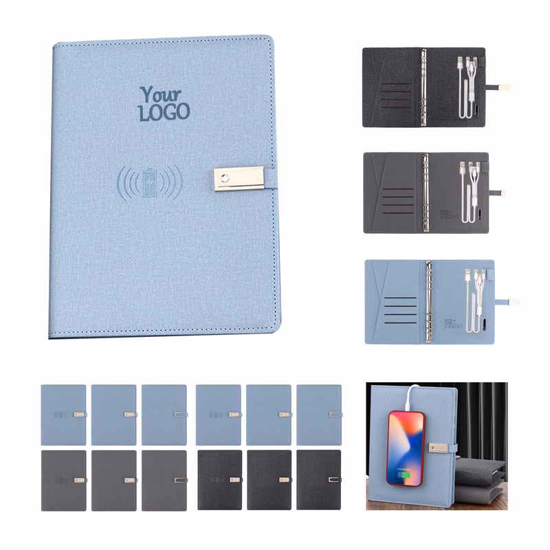 A5 Notepad Power Bank with Wireless Charger