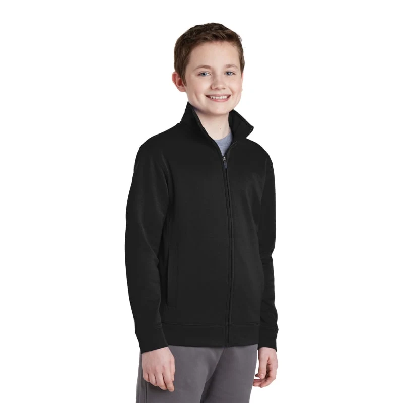 Sport-Tek Youth Sport-Wick Fleece Full-Zip Jacket. 1