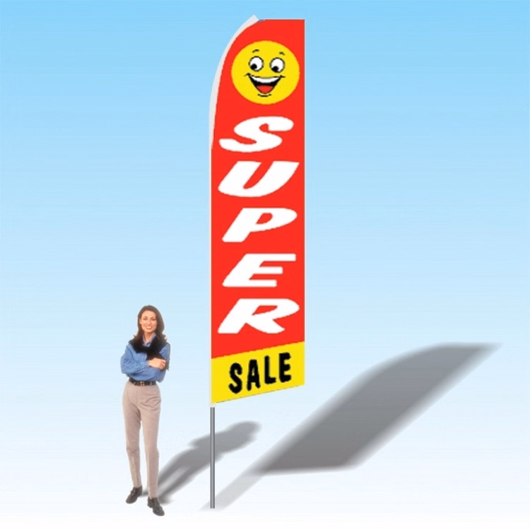 15FT Super Sale Happy Face Advertising Banner Flag
