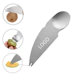 3 in 1 Stainless Steel Kiwi Spoon With Serrated Blade 1