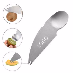 3 in 1 Stainless Steel Kiwi Spoon With Serrated Blade