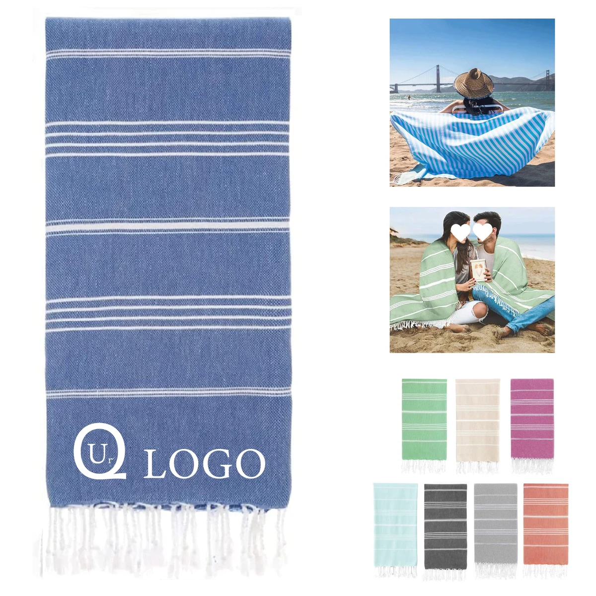 Cotton Turkish Tassel Beach Towel 1
