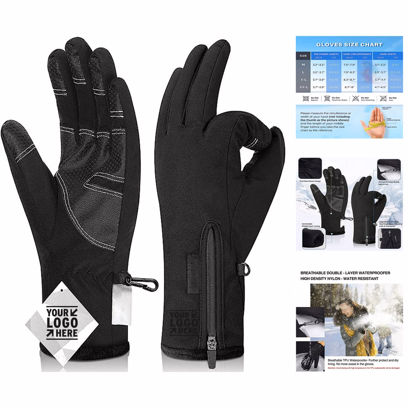10 Waterproof Winter Breathable Thermal Gloves