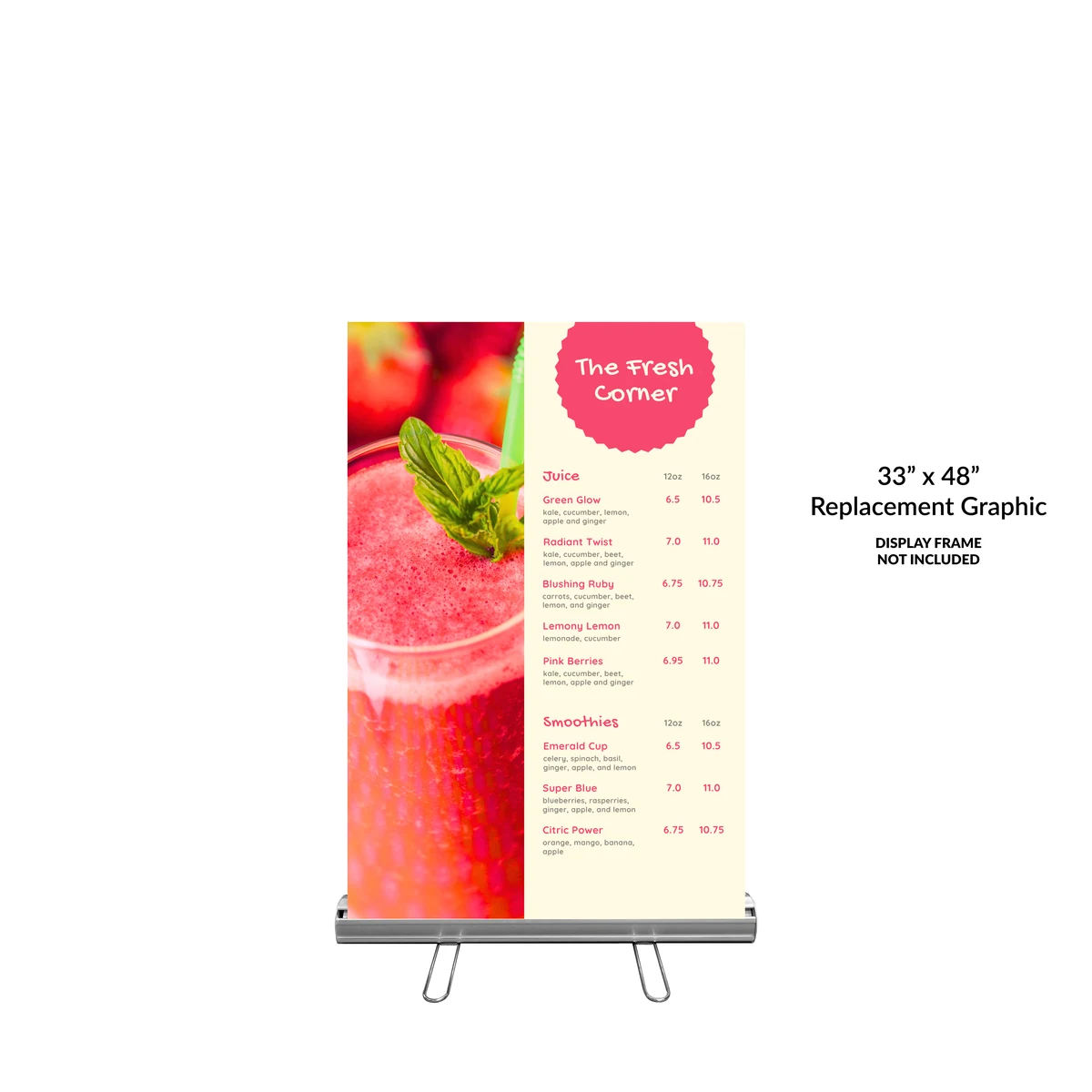 33"W x 48"H Replacement Graphic (Retractable Display) 1