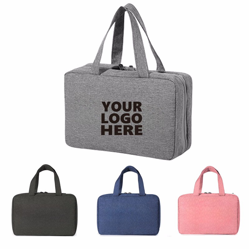 Foldable Travel Cosmetic Bag with Wet-Dry Sections